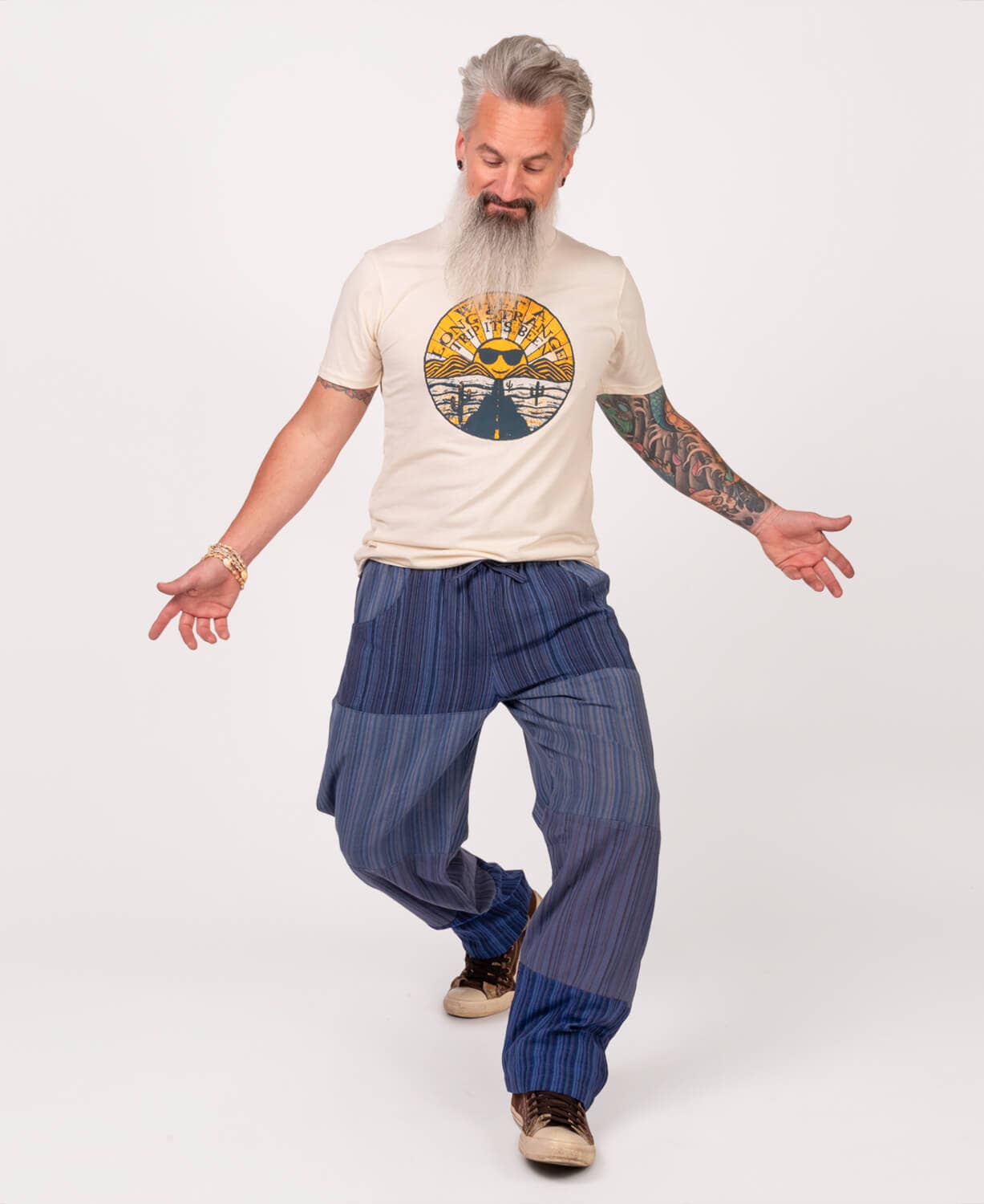 Soul Flower – Großhandel Hose – Unisex – Patchworkhose - Blau4