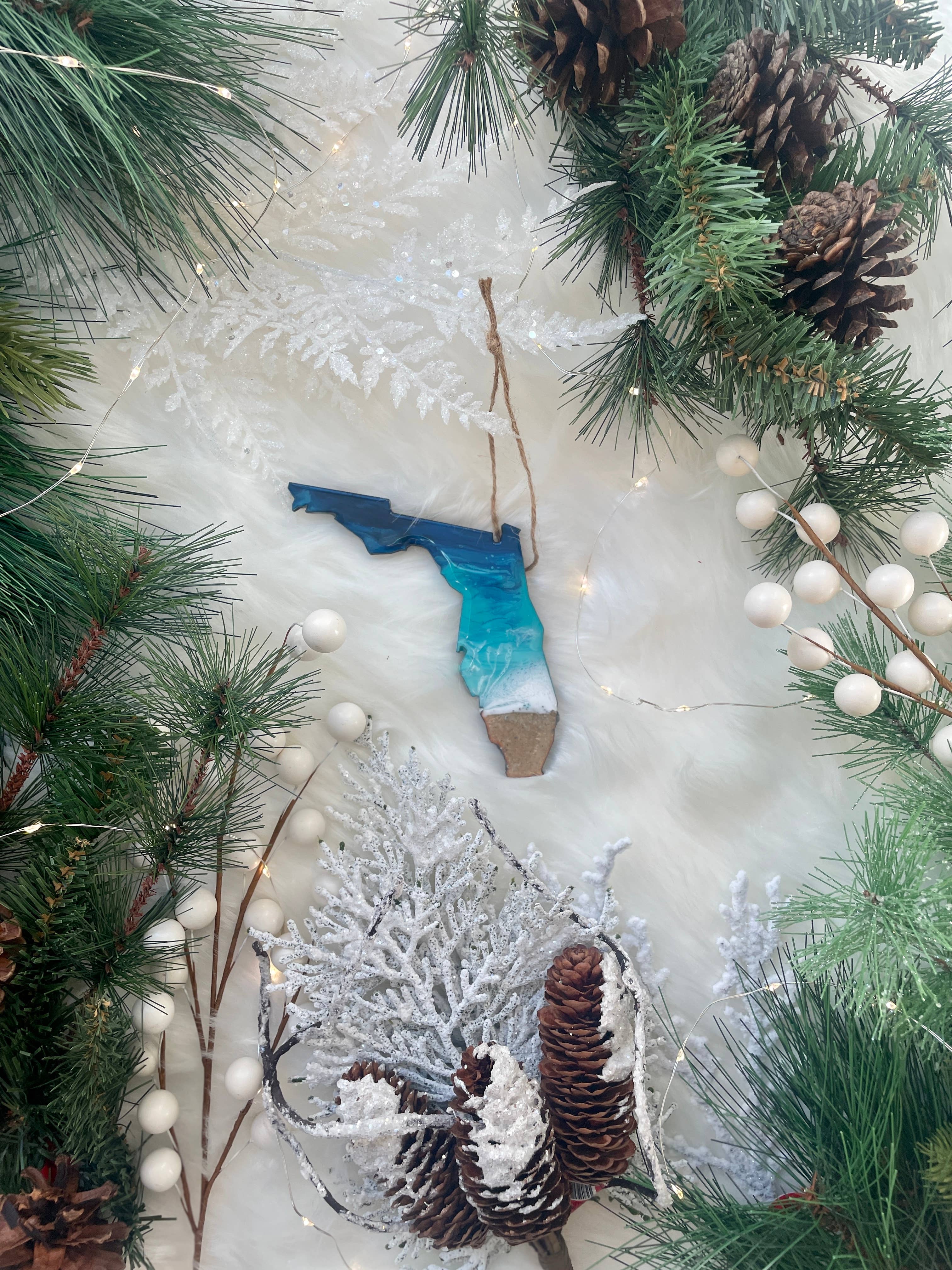 WLB Designs - Wholesale Ornament - Florida Christmas Ornament, FL Beach Sand Art Souvenir1