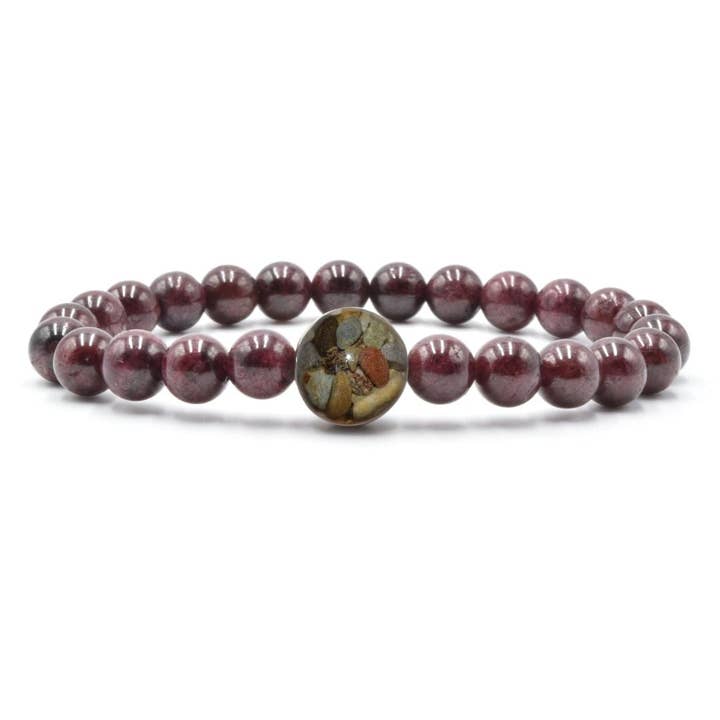 Vestir um Pedaço Real do Lago Ontário - Garnet por atacado de Homes Bracelets