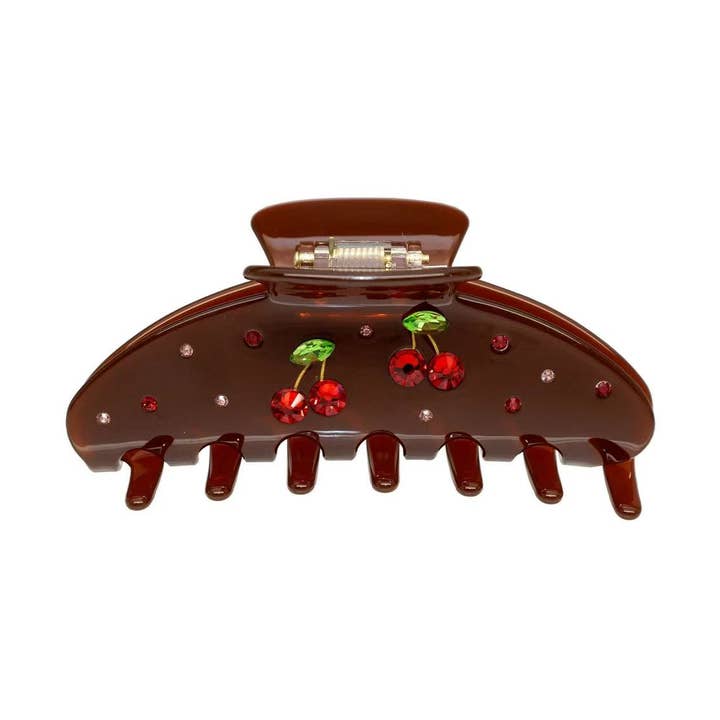 Cherry Rhinestone Hair Claw – Sweet Retro Gift for Her for wholesale by LadyJuneAccessories