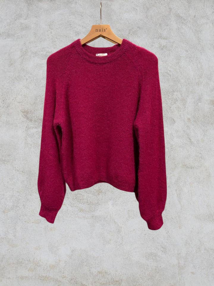 NAÏS PARIS - Wholesale Knit Sweater - Women's - Round neck sweater with buttoned sleeves in kid mohair and merino wool7