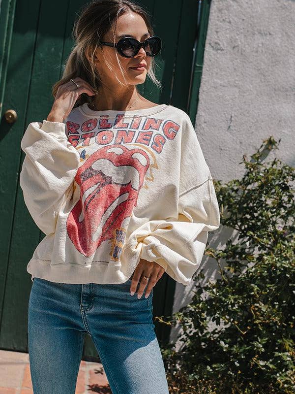 White Rolling Stones 1994 Voodoo Sweatshirt for wholesale on Faire1