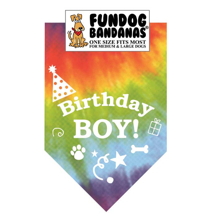 Assorted Colors 5 Pack - Birthday Boy Dog Bandana for wholesale on Faire