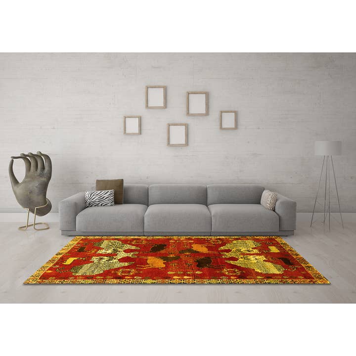 Tappeti tradizionali gialli a forma di animale lavabili in lavatrice per la vendita all'ingrosso da parte di Ahgly