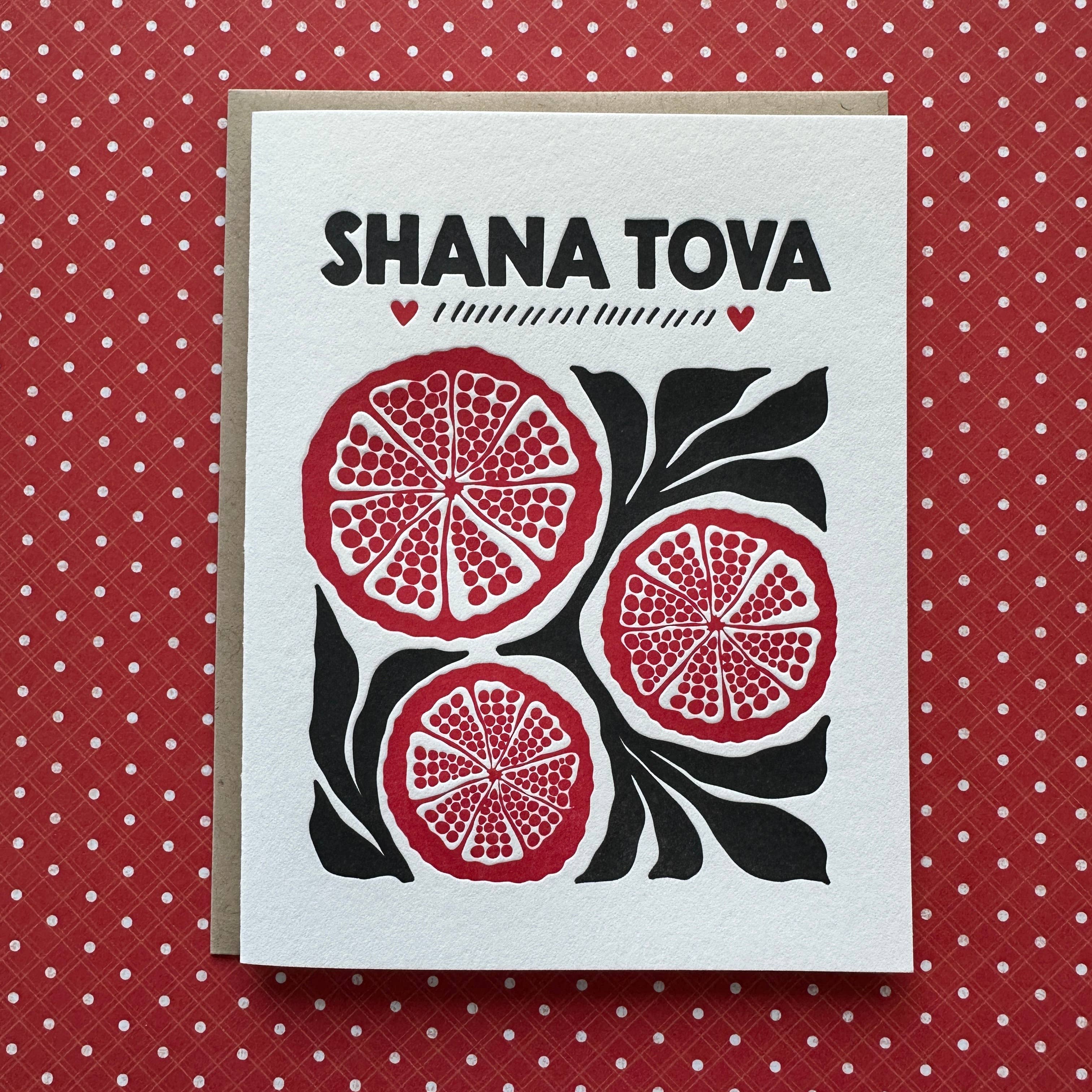 Lucky Bee Press – Großhandel Rosch-ha-Schana-Karten – Shana Tova Eins - Letterpress-Karte1