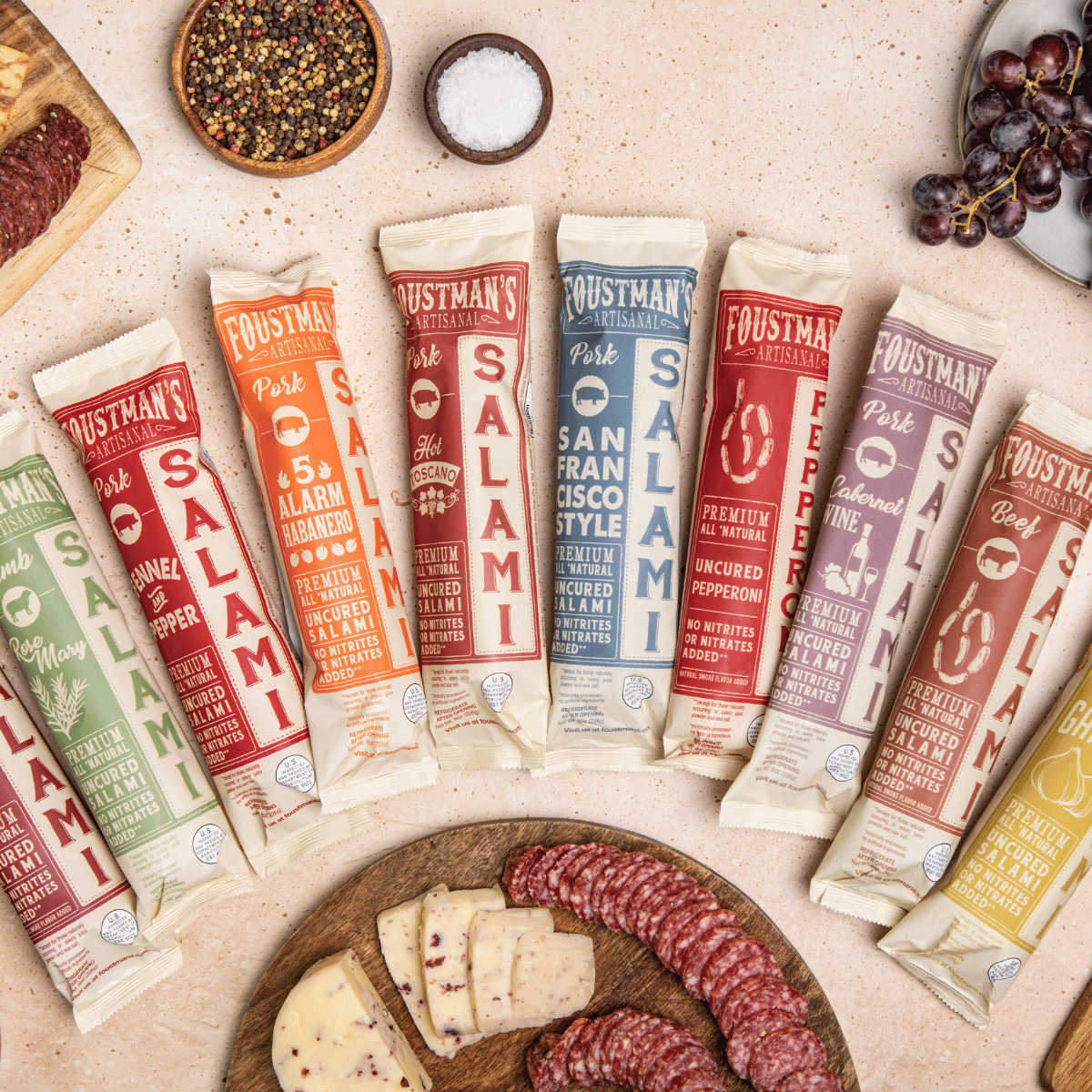 Foustman's Salami - Vente Salamis - JALAPENO DE PORC | SALAMI CRU ENTIÈREMENT NATUREL2