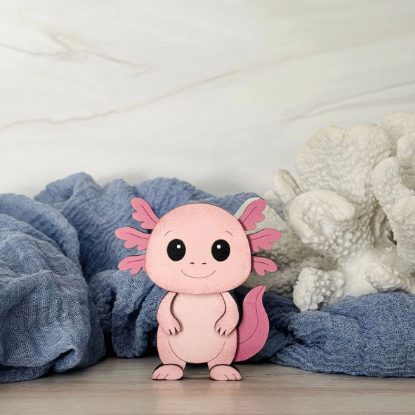 Reclaimed Woodworks Home Decor – wholesale DIY-pysselkit – Gör-det-själv Bygg ett Axolotl-magnetkit MYTISKT HANTVERKSKIT1