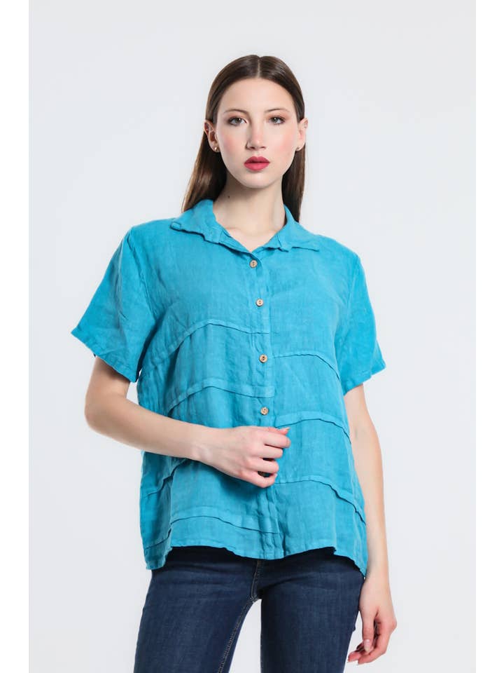 TINA Stephens Italy/Tees By Tina – Engroshandel Skjorte med buttondown – til kvinder – Alorah Darted knap ned skjorte (BSS186)22