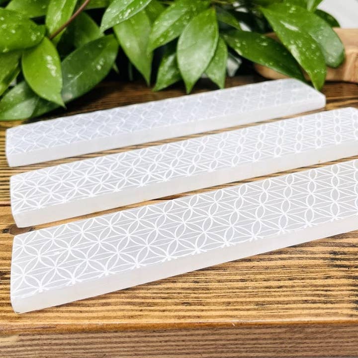 Rock Paradise - Wholesale Incense Holder - Crystal Selenite Incense Burner with Engraved Flower of Life