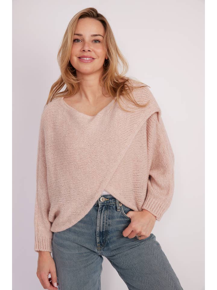 CobbleStone Living - Wholesale Knit Sweater - Women's - Alessandra Knit Wrap