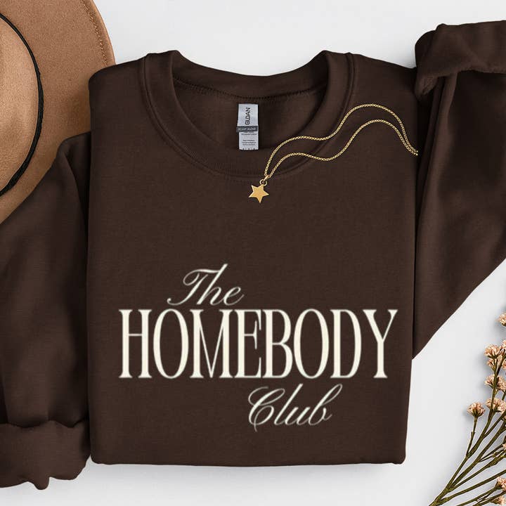 The Homebody Club Screen Printed Shirt or Sweatshirt for wholesale by Sam & Seb Co.