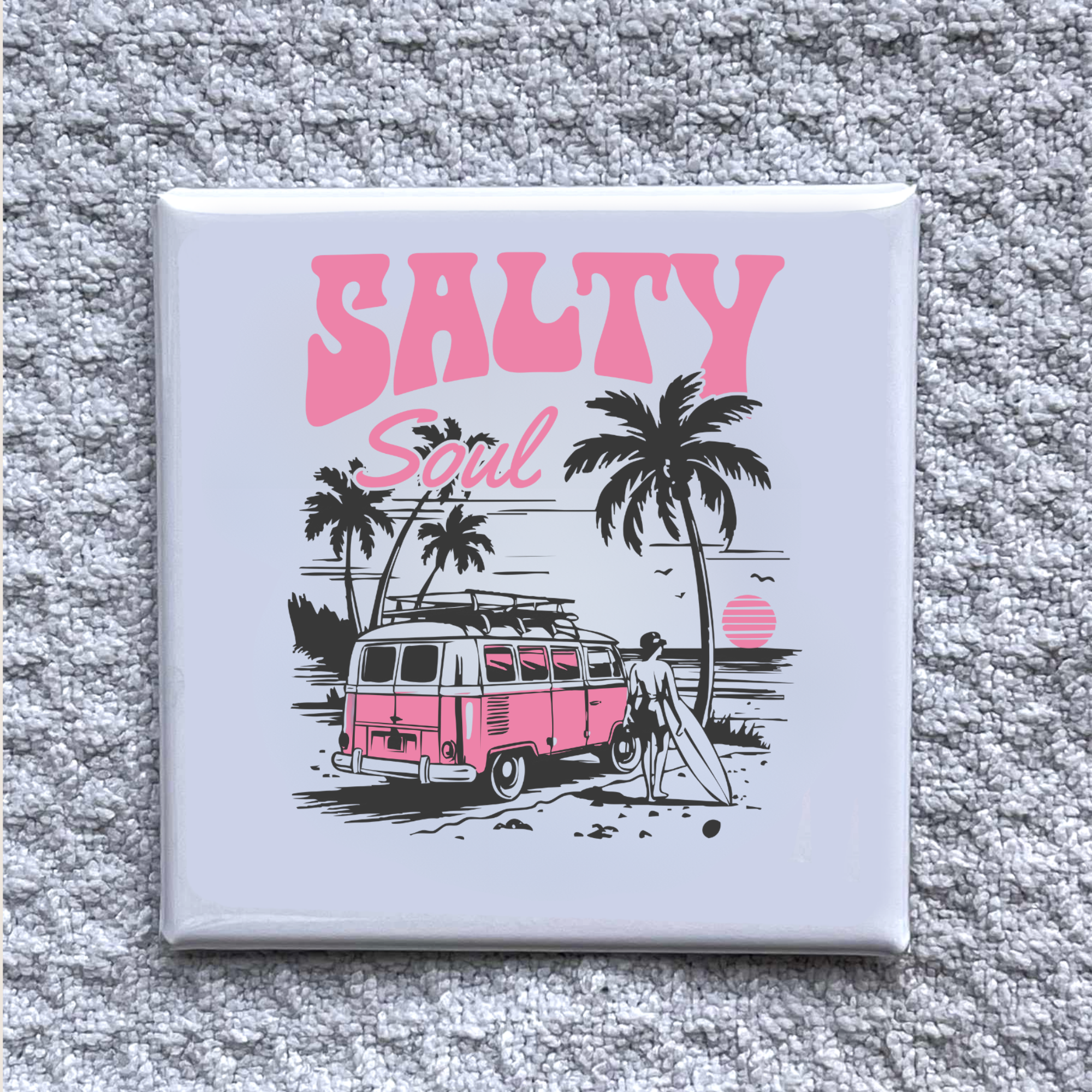 Made With Aloha Magnets,llc - Wholesale Magnet - Salty Soul VW 2x2" Magnet-Handmade Fridge Décor0
