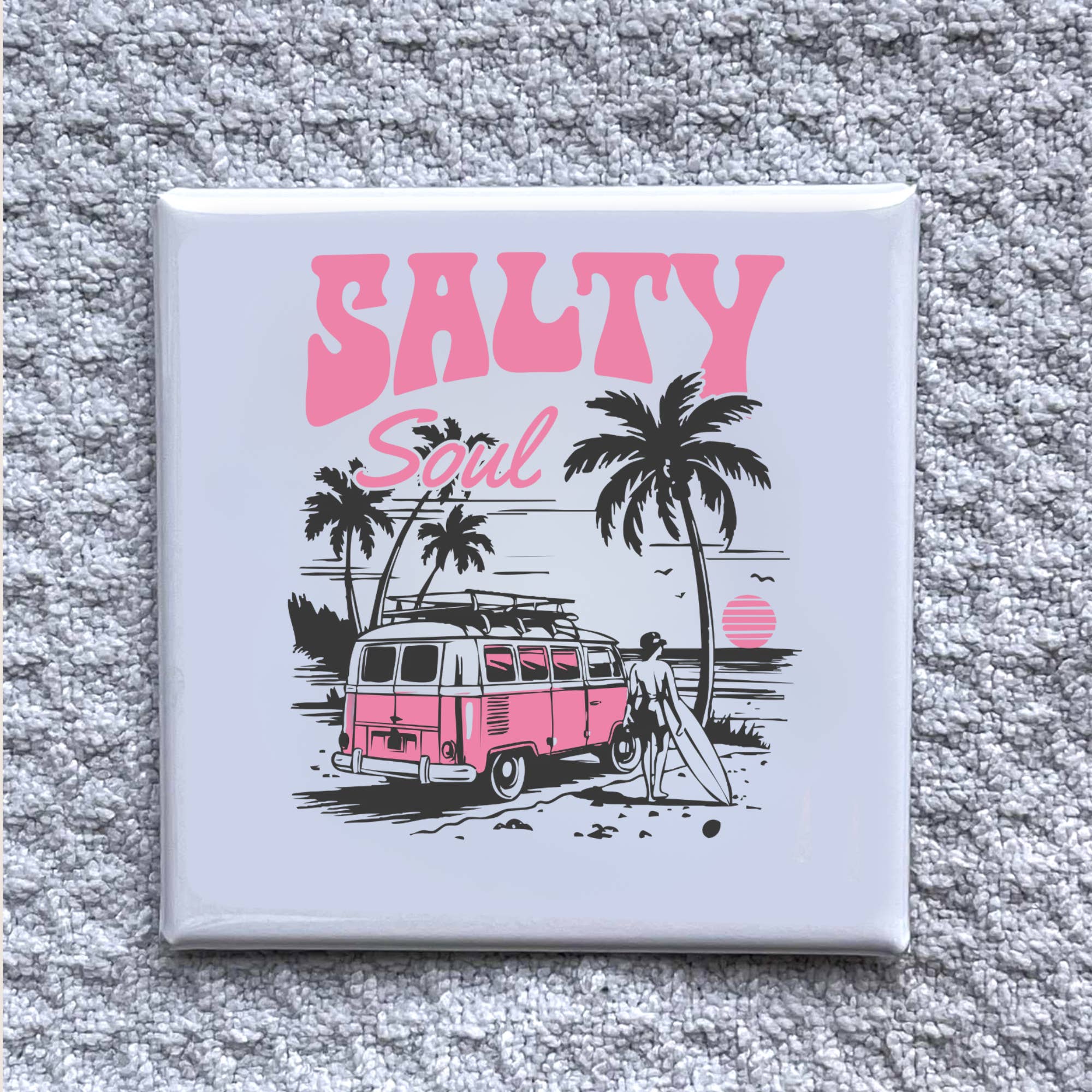 Made With Aloha Magnets,llc - Wholesale Magnet - Salty Soul VW 2x2" Magnet-Handmade Fridge Décor