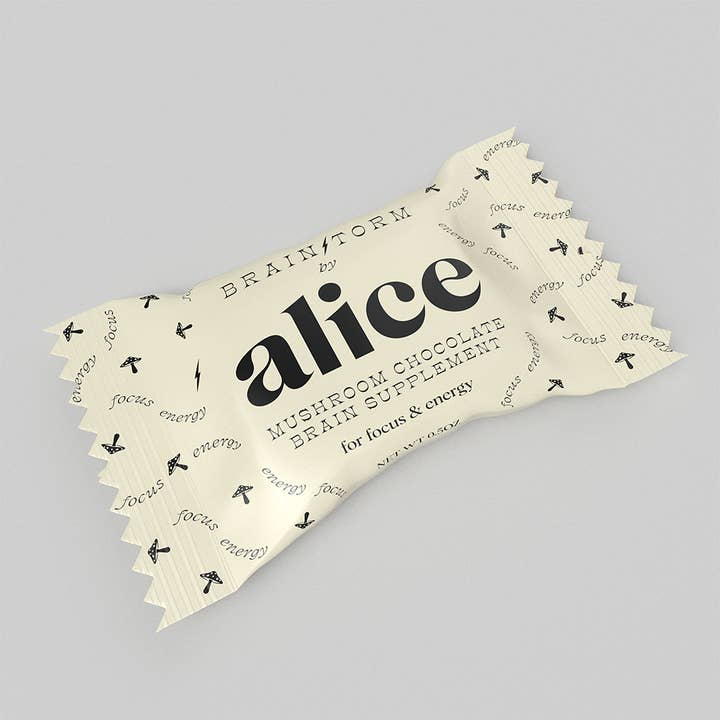 Alice Mushrooms - Wholesale Chocolate Bar - Brainstorm Singles — mushroom chocolates for focus