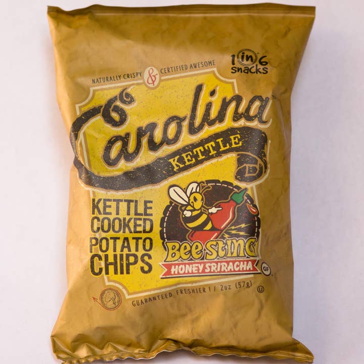 1 in 6 Snacks- Carolina Kettle chips - Wholesale Chips - Honey Sriracha Carolina Kettle Potato Chips 2 oz Case (20)2