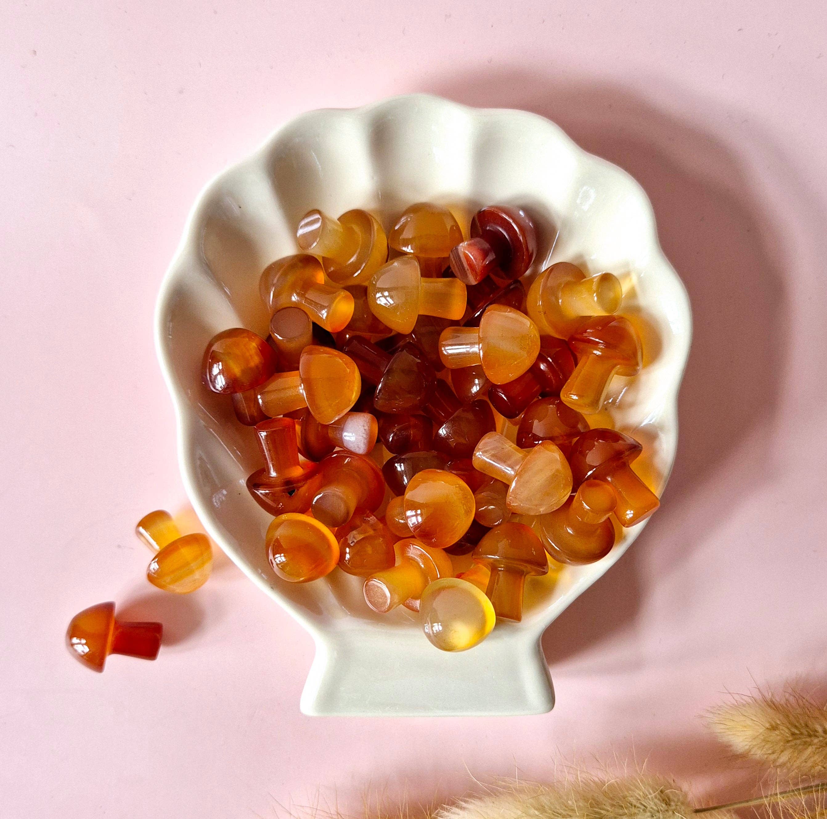 Moonlight Gemstones - Wholesale Spiritual Stone/Crystal - Mini Gemstone Mushroom – Carnelian (2 cm)0