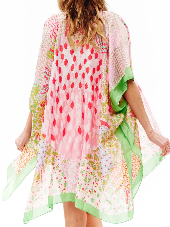 Abstract Multi Print Translucent Cover-Up Kimono and other Purchase Wholesale swim coverup. Free Returns & Net 60 Terms on Faire trending on Faire.