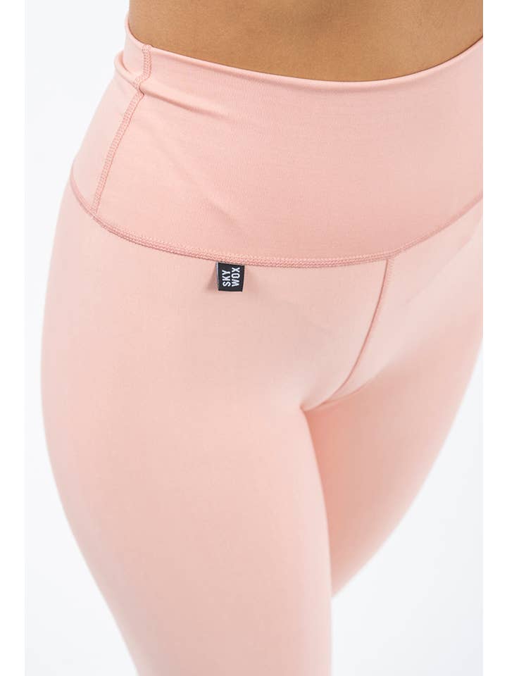 ROSE Legging rose clair en lycra avec contrôle abdominal en vente sur Faire4