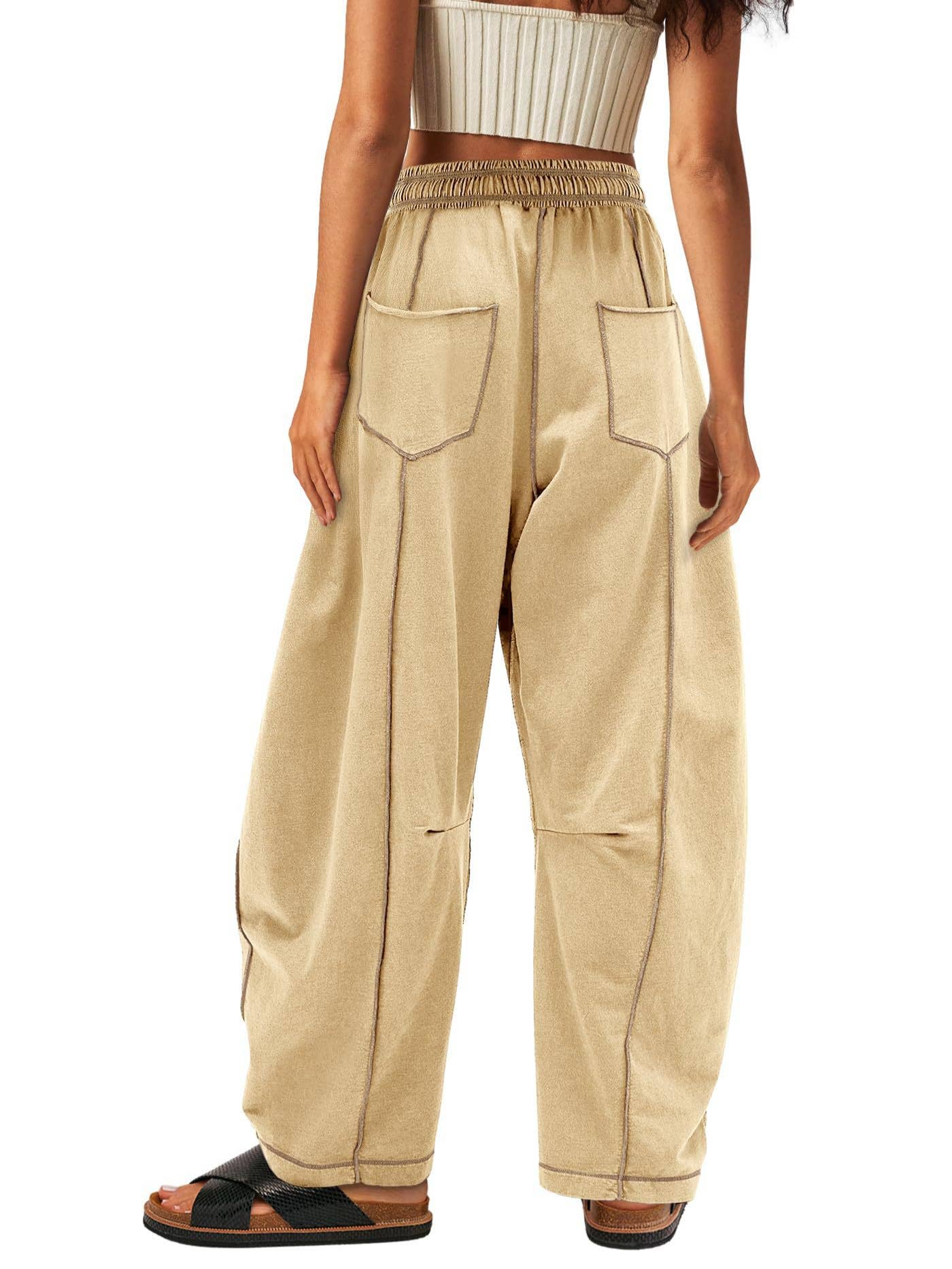 Lily Clothing - Wholesale Pants - Women's - Casual stretched-waist drawstring sweatpants2