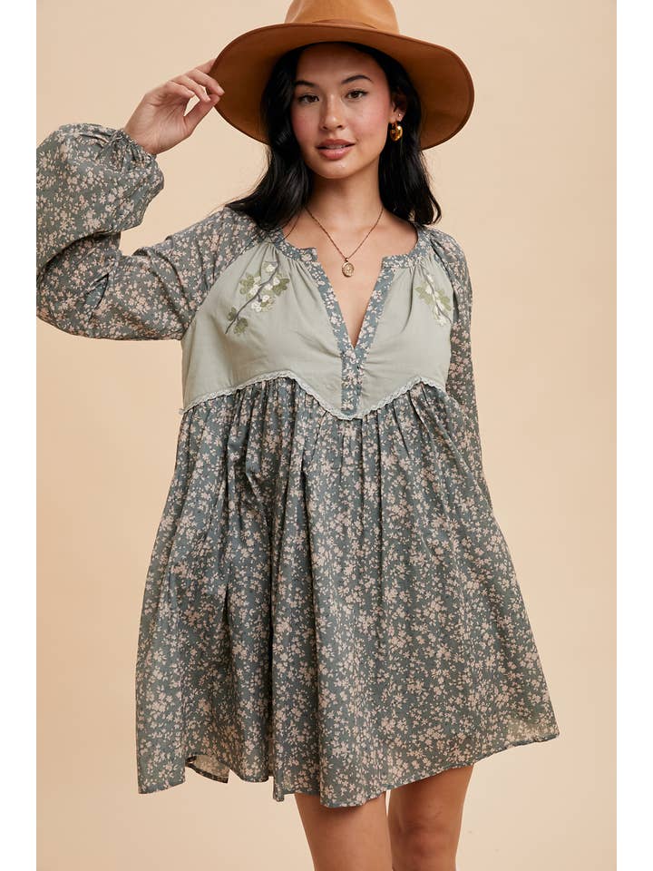 In Loom - Wholesale Dress - Women's - COTTON EMBROIDERED BABYDOLL DRESS