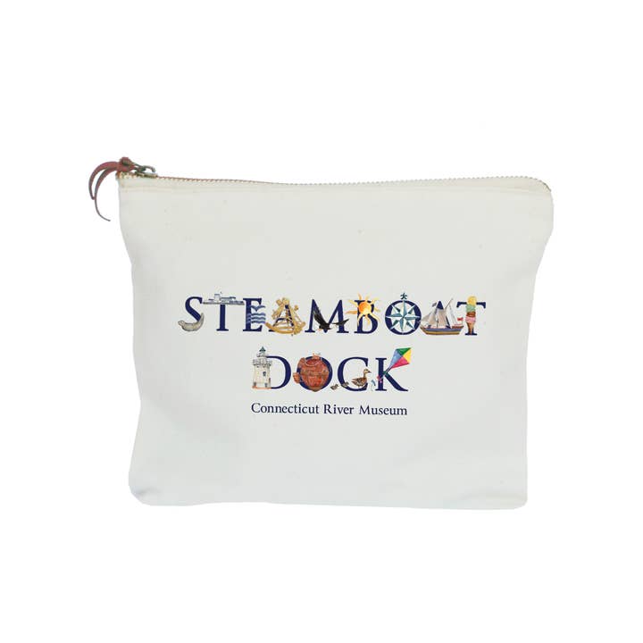 steamboat dock ct river musuem zipper pouch for wholesale by Tina Labadini Designs