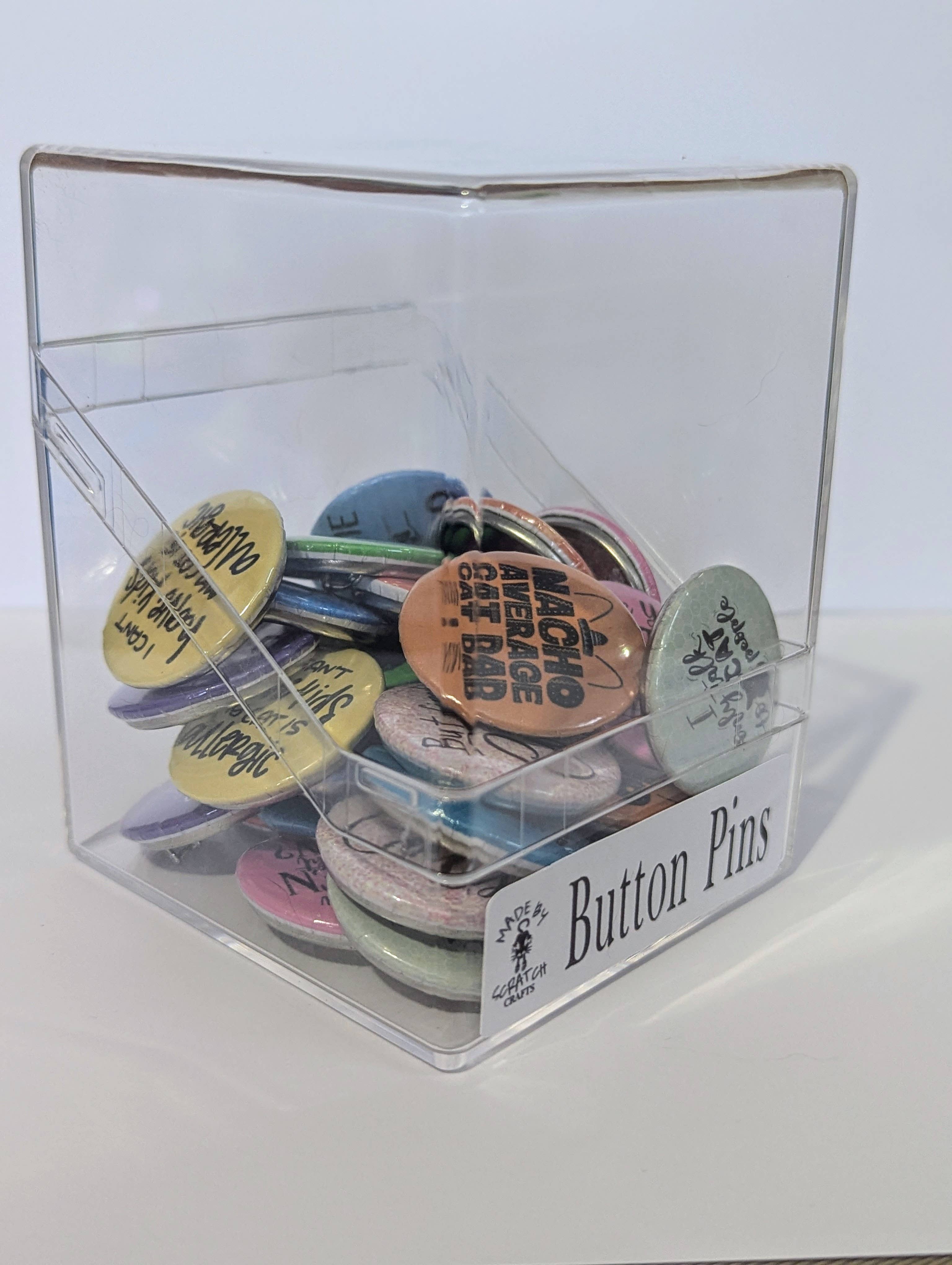 Made By Scratch Crafts - Wholesale Lapel Pin/Button - Cat Lover Button Pins | 1.25” Round Funny Cat Pin Assortment2