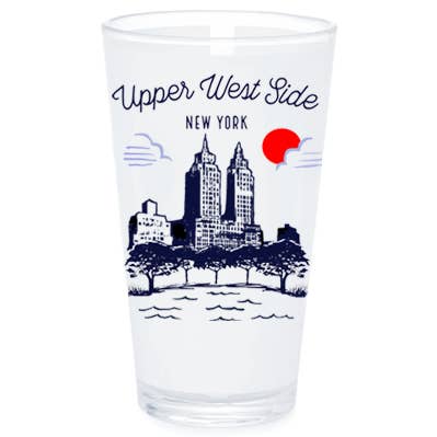 Upper West Side Manhattan Schets Bierglas voor wholesale door Happy Place by Lola Star