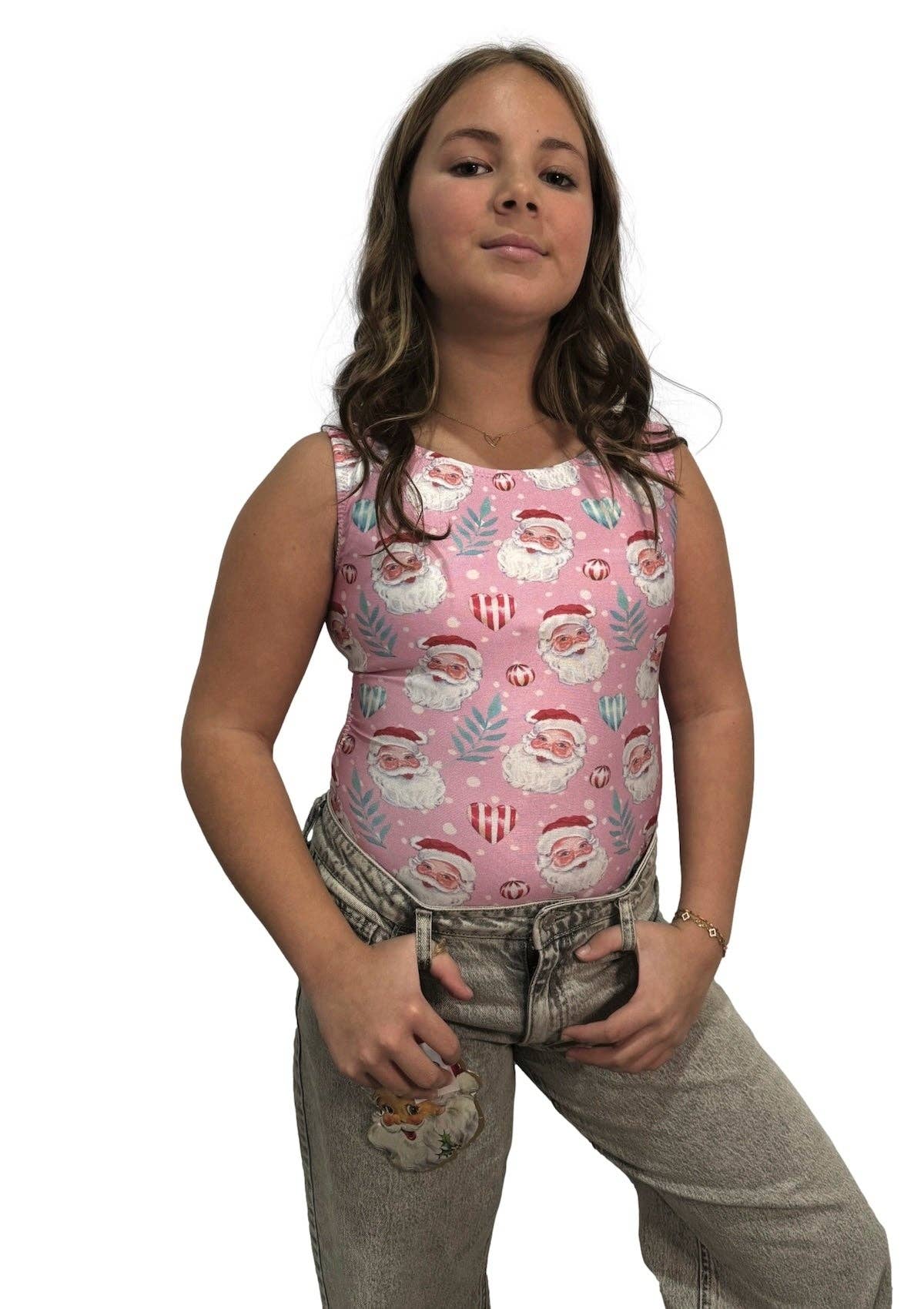 Foxy's Leotards - Wholesale Leotard - Kids - Pink Sweet Santa Christmas Leotard