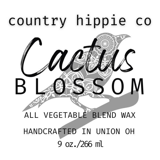 Country Hippie Co. - Wholesale Jar/Filled Candle - Cactus Blossom Apothecary-Inspired Jar Candle 9 oz.1
