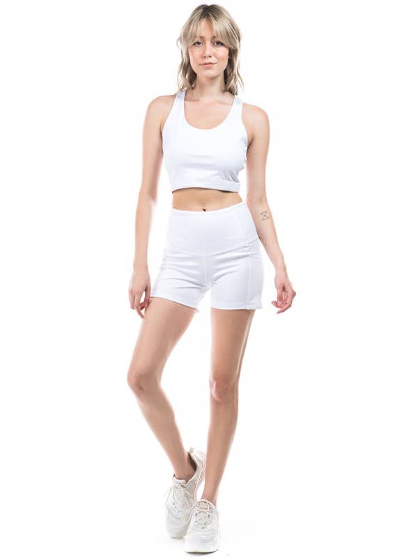 otos active - Vente Ensemble de sport – femme - Ensemble de Shorts Actifs Simples - Couleurs Unies1