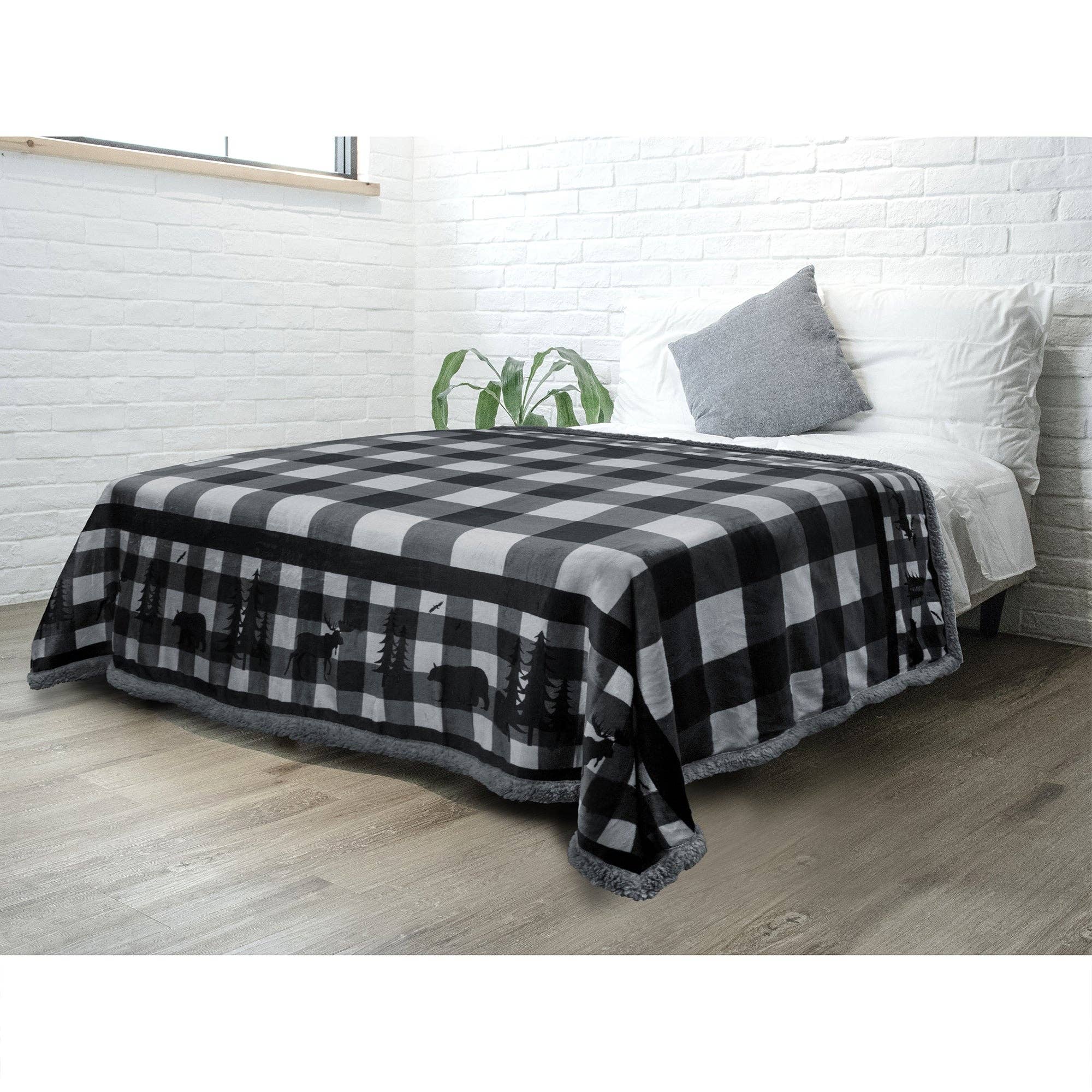 Pavilia - Vente Plaids - Plaid sherpa de Noël réversible1