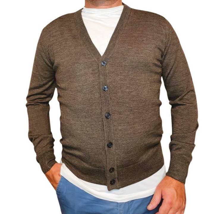 Cárdigan de lana merino 100 % con botones para venta al por mayor de Positano Coast