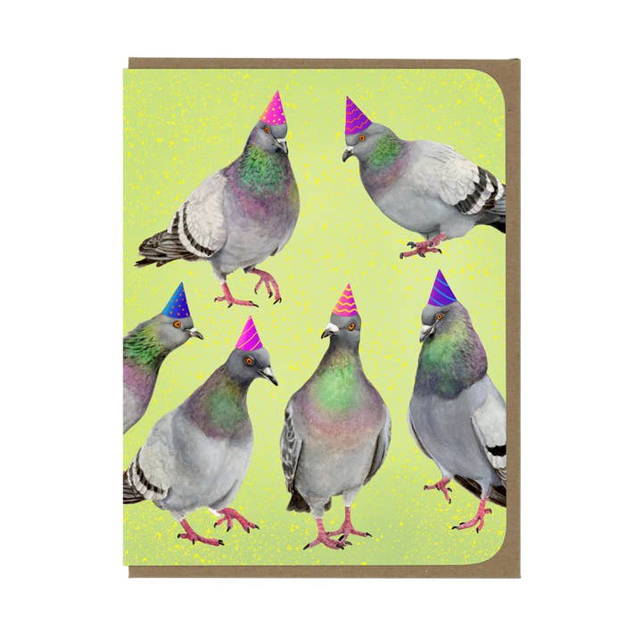 BIRTHDAY - Pigeon Party - Greeting Card for wholesale by Amy Rose Moore Illustration