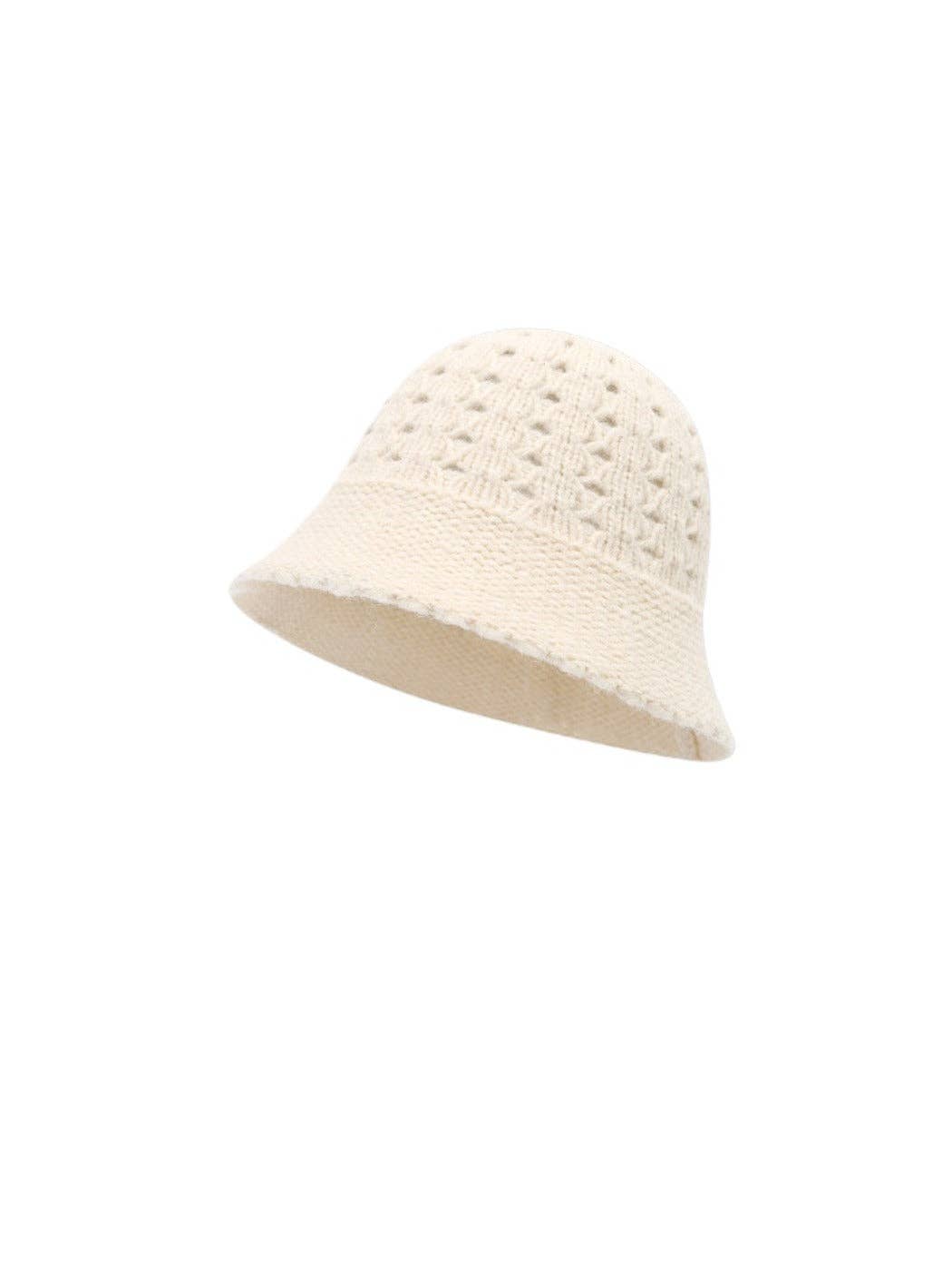 Funkyrel® Atzbranding Limited - Wholesale Bucket Hat - Women's - Haila - Winter Openwork Knitted Bucket Hat2