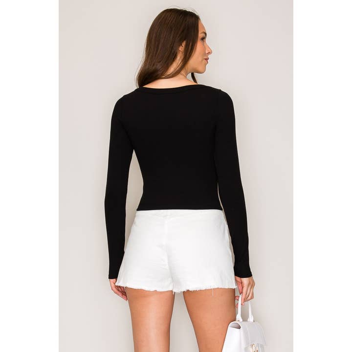 Popular 21 - Wholesale Knit Top - Women's - Ribbed Long Sleeve Wide Neck Top9