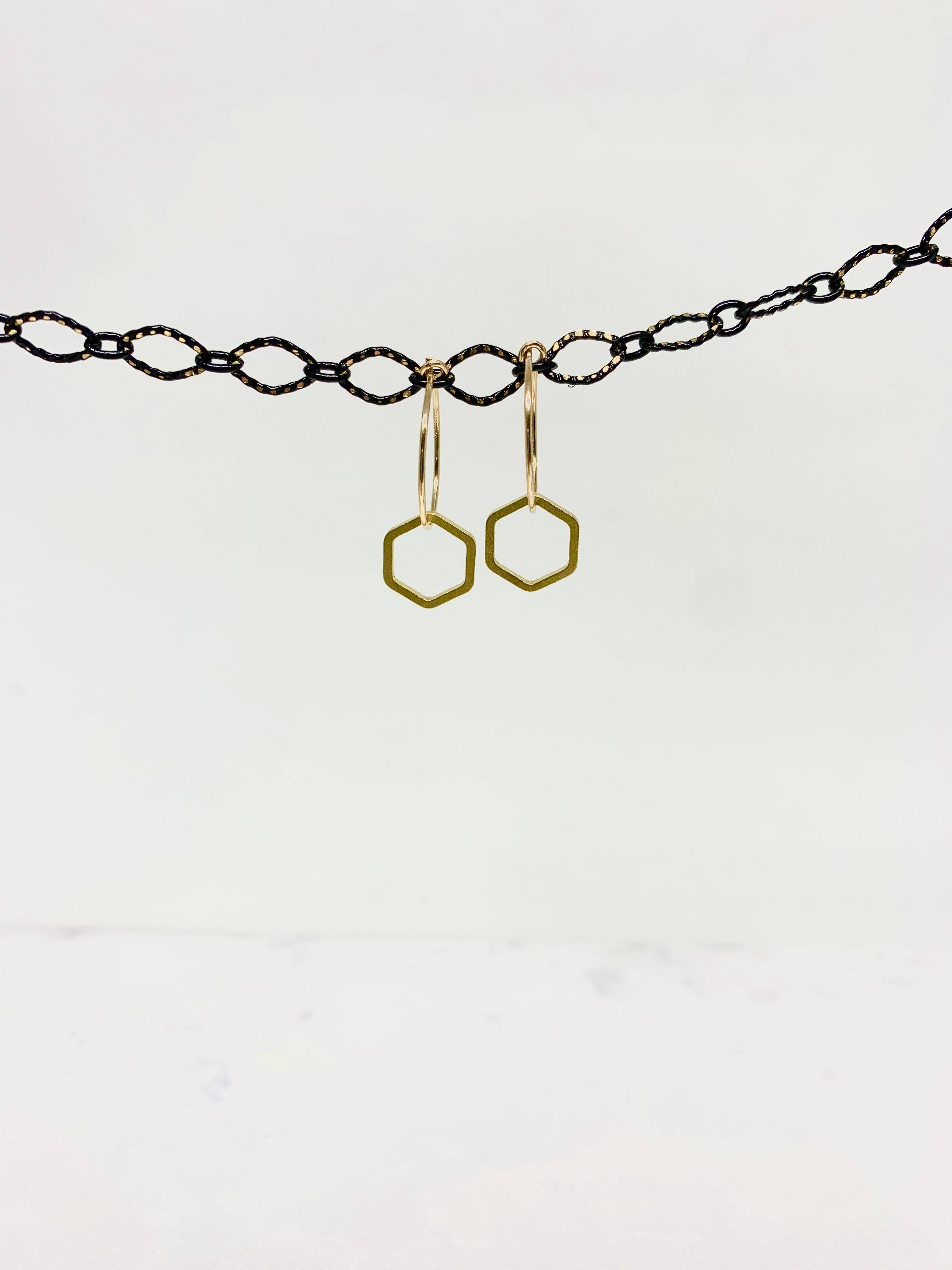 BMR - Wholesale Dangle Earrings - Small Gold Hoop With Assorted Tiny Charms13