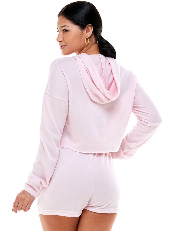 Veracci - Wholesale Lounge Set - Women's - Brushed Knit Jogger Pullover Hoodie Short Set3