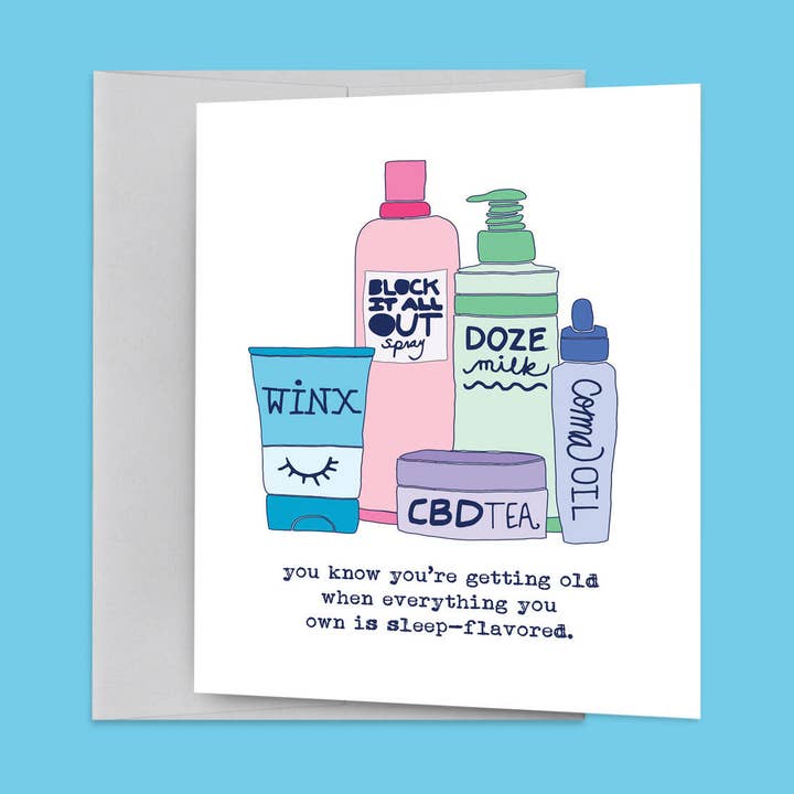 Funny Birthday Card | Sleep-Flavored | Middle Aged Card | Ov for wholesale by tiny
