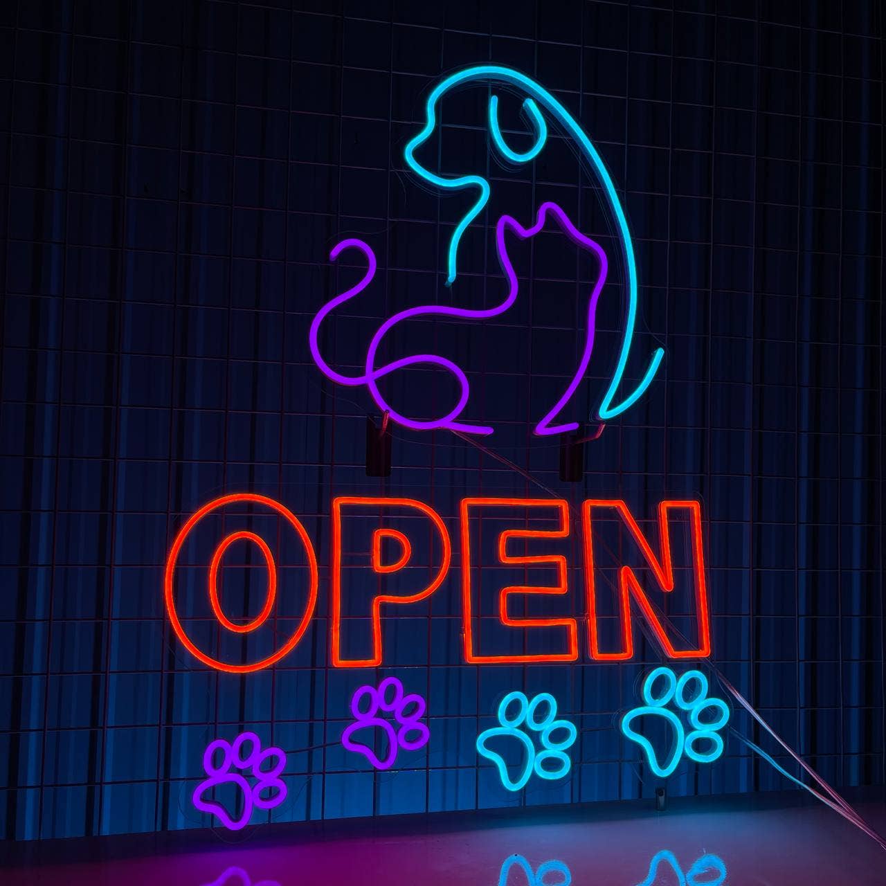 Glow Neon - Wholesale Neon Sign - Open Pet Shop Neon Signs, Welcome Sign for Pet Salon Vet1