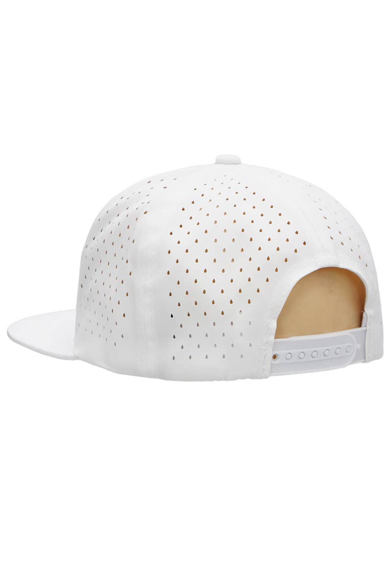 Cap Zone - Wholesale Flat Brim Cap - Men's - 7 Panel Perforated Cotton Poly Blend Snapback23