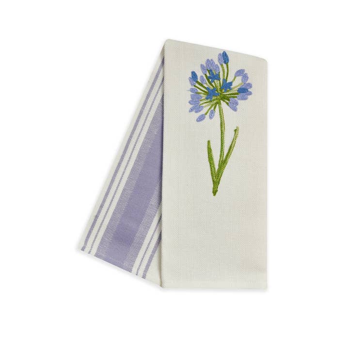 BUSATTI - Wholesale Dishcloth - BLUE FLOWER - TWO STRAWBERRIES EMBROIDERED KITCHEN TOWEL1