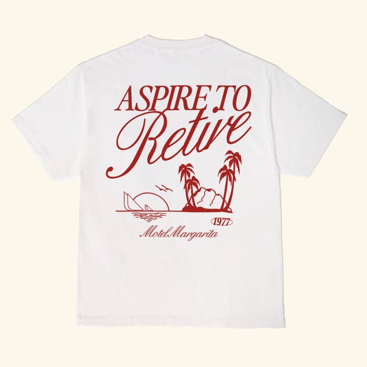 Retire Tee - White for wholesale by Motel Margarita