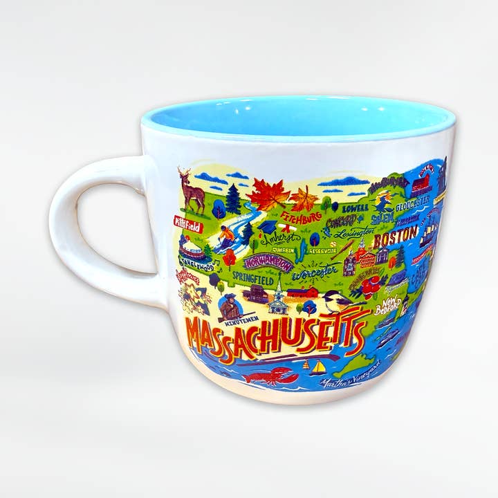 Massachusetts Vintage Map Mug for wholesale by Commonwealth Souvenirs