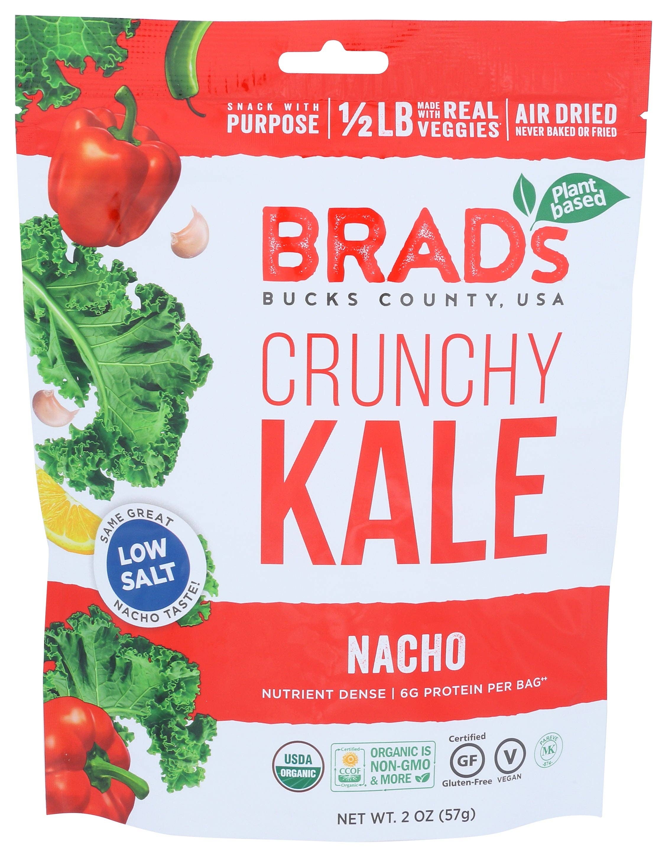 Everyday Supply Co - Wholesale Dried/Dehydrated Vegetables - BRADS PLANT BASED KALE NACHO CRNCHY - Case of 12