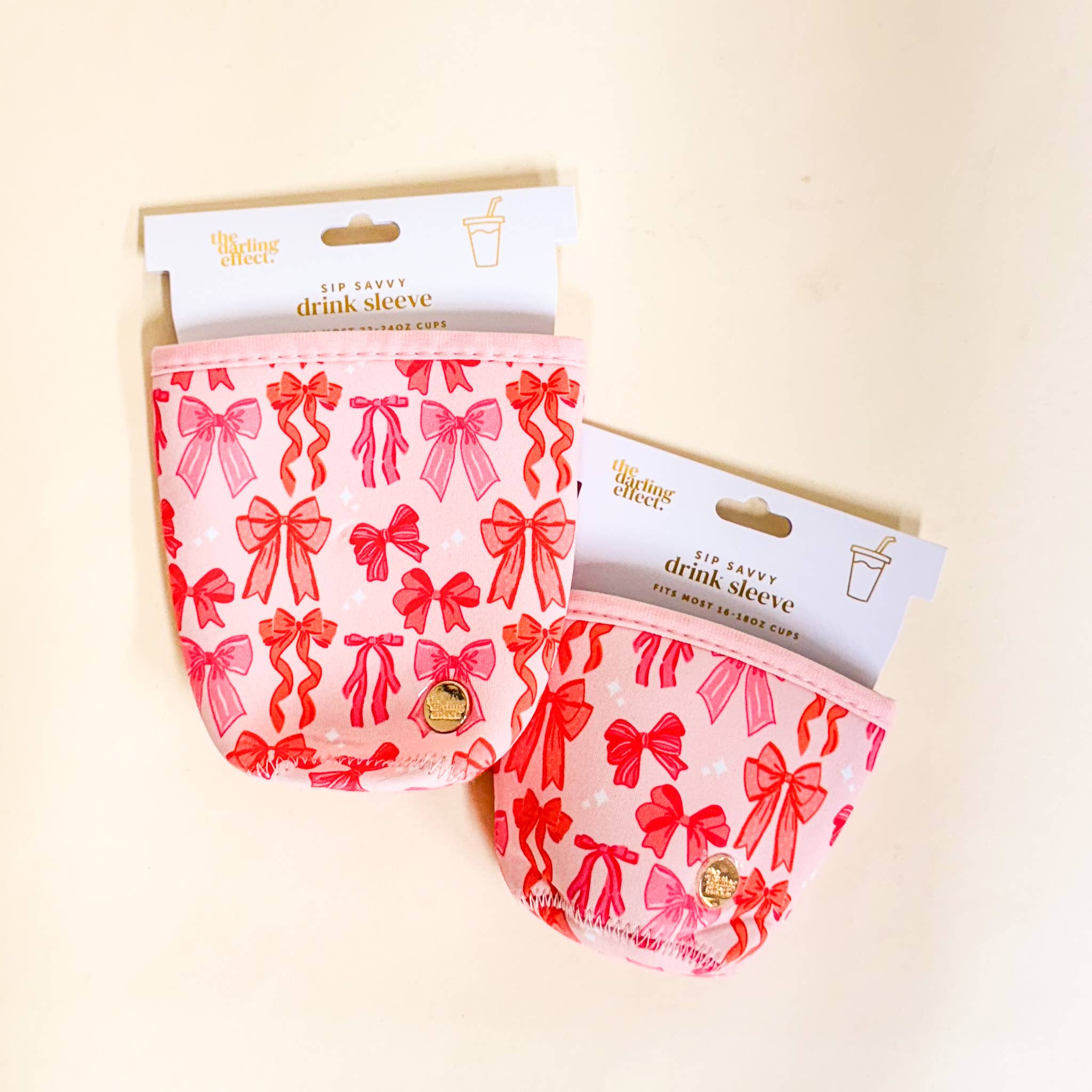 The Darling Effect - Wholesale Drink Huggers & Koozies - Sip Savvy Drink Sleeve-Blushing Bows Large2