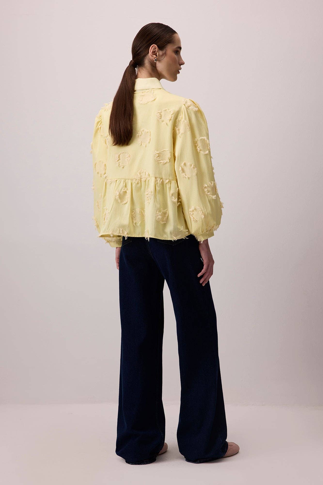 Sar  Jacquard Tie-Front Kimono Blouse - Cotton Blend for wholesale on Faire5