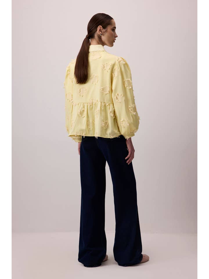 Sar Jacquard Tie-Front Kimono Blouse - Cotton Blend for wholesale on Faire5