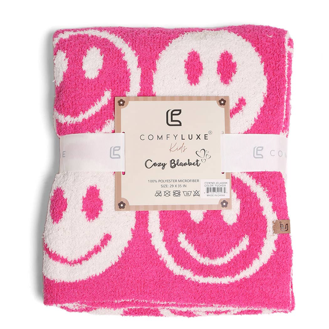 Fashion City – Engroshandel Sengetæppe - Børn og baby – Gentagne Happy Face Pattern Kids Throw Blanket2
