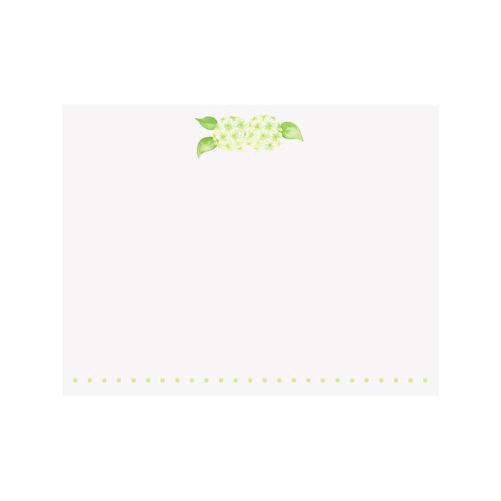 Carte Hortensia Floral Note Plate - Vert pour la vente par Brake Ink Stationery