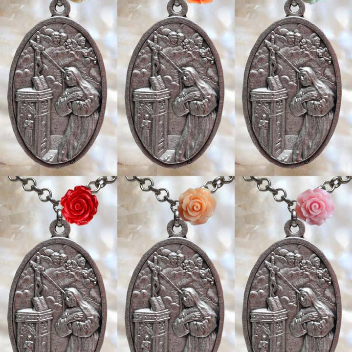 MariaSantissimaShop – wholesale Pendant/charm necklace – Saint Rita of Cascia or St. Rita de Cassia Necklace Catholic Christian Religious Jewelry Medal Pendant3